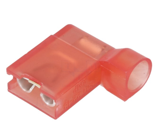 Terminal de Ligação Curvo Isolado Vermelho 6,3mm