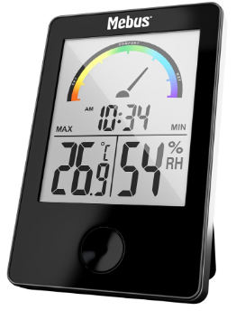 Termo-higrómetro Digital (Preto) - MEBUS