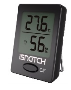 Termómetro Interno Digital c/ Sensor de Humidade "TEMPY" (Preto) - iSNATCH