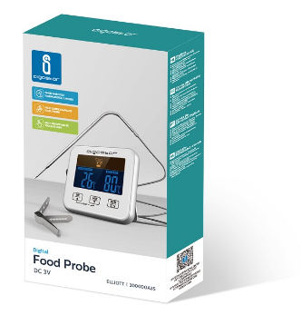 Termómetro Temporizador Digital c/ Sonda p/ Alimentos
