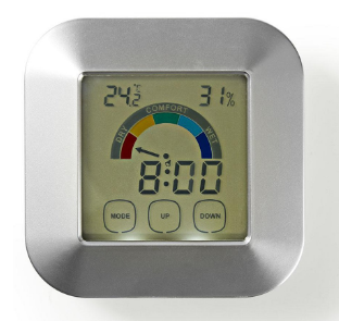 Termómetro e Higrómetro c/ Relógio/Alarme Digital Touch - NEDIS