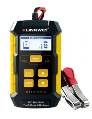 Testador/Medidor Diagnóstico "3-EM-1" de Baterias AUTO 12V c/ Funções de Teste, Reparação e Recarga