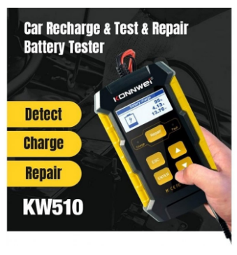 Testador/Medidor Diagnóstico "3-EM-1" de Baterias AUTO 12V c/ Funções de Teste, Reparação e Recarga