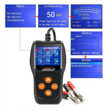 Testador/Medidor de Baterias Profissional 12V Auto/Moto