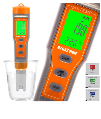 Testador de Qualidade da Água (pH) "4-EM-1" c/ Display LED