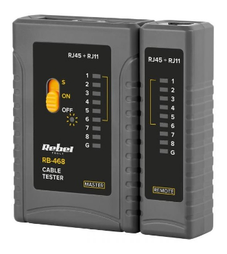 Testador de Rede RJ11, RJ12, RJ45 - REBEL RB-468