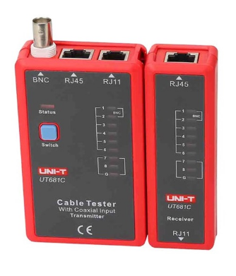 Testador de Rede, Telefone e Coaxial (RJ11, RJ45 e BNC) - UNI-T