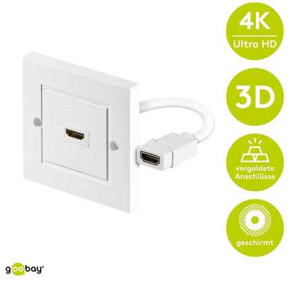 Tomada Interior 1 x HDMI (Branco) - GOOBAY
