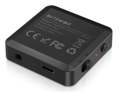 Transmissor / Receptor Áudio Bluetooth 5.0 (Preto) - BLITZWOLF