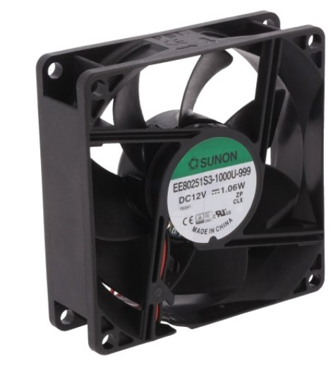 Ventilador 80x80x25mm 12V 55,77m3/h; 28dBA - SUNON