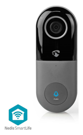 Vídeo Porteiro SmartLife Full HD 1080p Wi-Fi c/ 4 Melodias (Preto/Cinza) - NEDIS