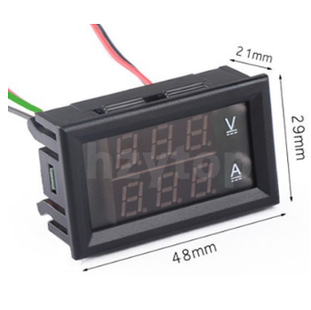 Voltimetro/Amperímetro Digital LED (4,5...100VDC / 0...10Amp)
