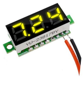 Voltímetro Digital LED 0,28" (3,5...30VDC) - Amarelo