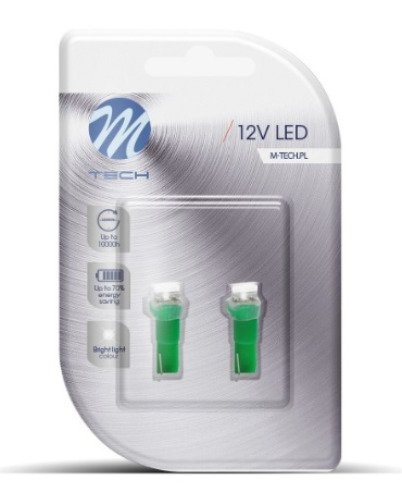 Blister 2x Lampadas 1 LED SMD 12V T05 - Verde