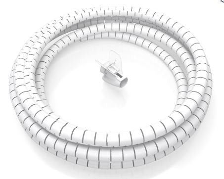 Organizador de Cabos em Espiral 25mm Branco (1mt) - AISENS