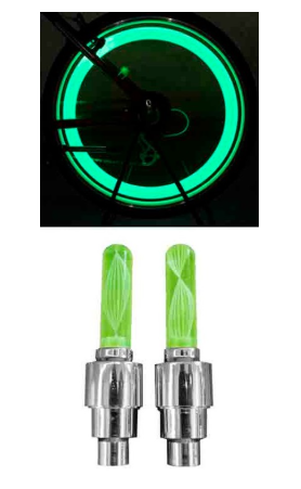 Pack 2 Lampadas NEON Sinalizadoras Verde p/ Rodas Veiculos (Carro, Mota, Bicicleta, ...)