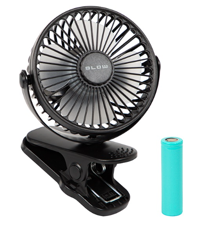 Ventoinha 3 Velocidades 2W USB/Bateria c/ Clipe (Ø10cm) - BLOW