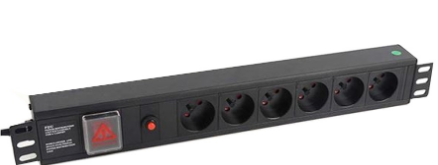 Extensão Sextupla p/ Rack 19" 1U 3500W 16A c/ Interruptor + Filtro de Protecção (1,8 mts) - CROMAD