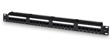 Patch Panel Cat.6 UTP 24 Portas p/ Rack19 (Preto) - Nanocable