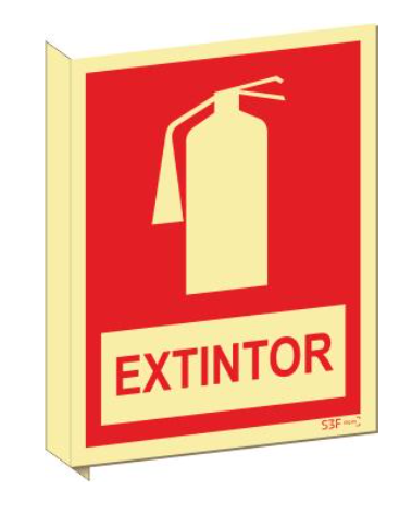 Sinais Panorâmicos - Fotoluminescente 2F. fiz. (90º com a Parede) 150x200mm