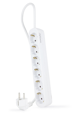 Extensão Elétrica 6 Tomadas Branco (1.4metros) - NANOCABLE