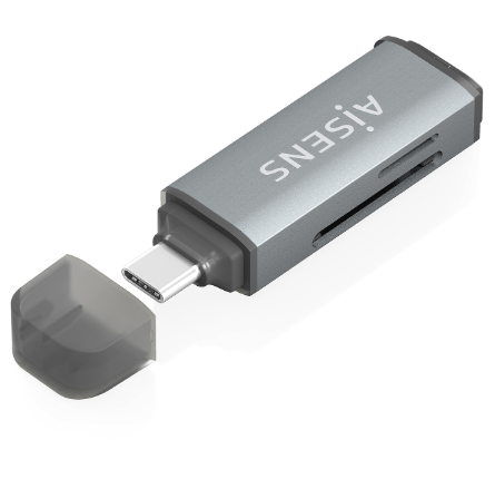 Leitor de Cartões USB-A SD/Micro SD/MMC/RS-MMC/MICRO MMC (Cinza) - AISENS