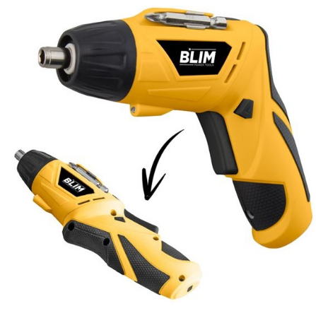 Aparafusadora Elétrica 210RPM s/ Fios 4V c/ 12 Bits - BLIM