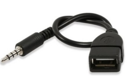 Cabo USB A Femea - Jack 3,5mm 4P Macho (20cm)