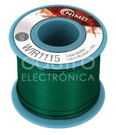 Bobine Fio Flexivel Cobre 0,5mm (Verde) p/ Montagens - 25 mts