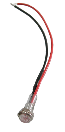 Avisador Metálico em LED 3mm 12VDC (Ø7mm) - Vermelho