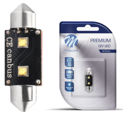 Lampada LED C5W 6W (CANBUS) 36mm Branco 6000K (2 x SMD3535) - M-TECH