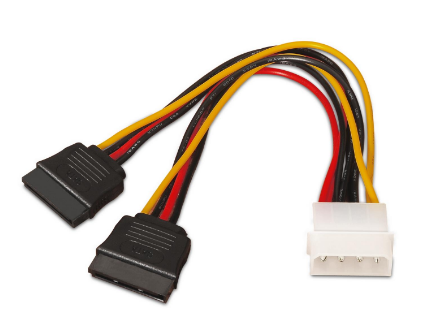 Cabo de Alimentação Molex (4-pin) Macho - 2x SATA 15-pin Macho 20cm - AISENS