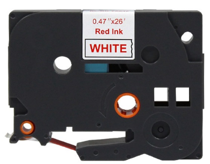 Fita Compatível Brother Tze-232 Vermelho/Branco Cinta Rotuladora