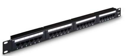 Painel de Conexões 1U Cat5e RJ45 UTP (Preto) - AISENS