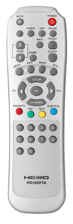 Comando p/ Receptor Satélite HD500FTA - HEAD