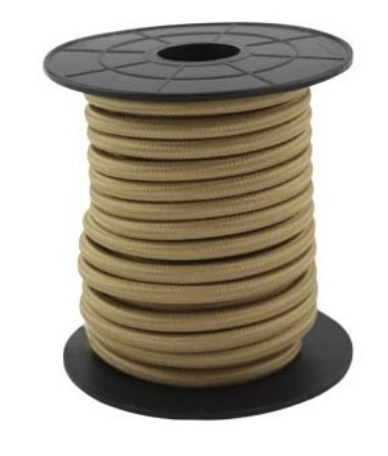 Bobine Cabo Eléctrico Têxtil 2x 0,75mm Castanho Claro (10 mts) - GSC