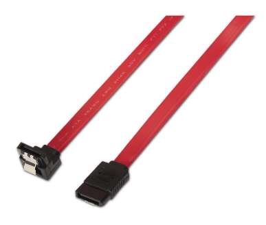 Cabo Sata 7 Pin 50CM 90º (Preto/Vermelho) - AISENS