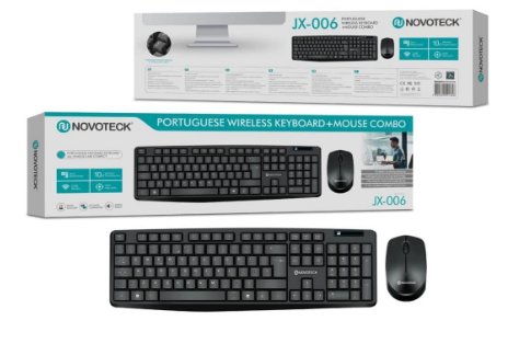 Pack s/ Fios Teclado PT + Rato - NOVOTECK