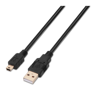 Cabo USB A Macho - Mini USB Macho 2.0 50cm (Preto) - AISENS