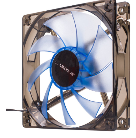 Ventoinha 120mm LED Azul (Cinzento/Transparente) - UNYKACH