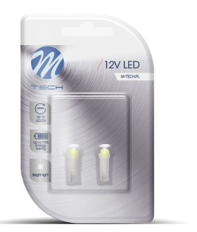 Blister 2x Lampadas 1 LED SMD5050 12V T05 - Branco 6000K