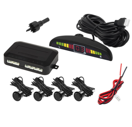 Kit 4 Sensores Estacionamento de Automóvel c/ Display - Preto