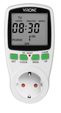 Temporizador Diário/Semanal 3680W 16A c/ Display - VIRONE