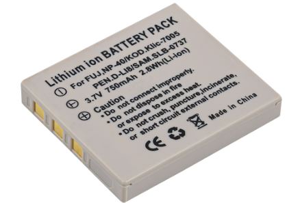 Bateria Câmara Fuji NP-40 / Pentax D-LI8 3,7V 750mAh Li-Ion