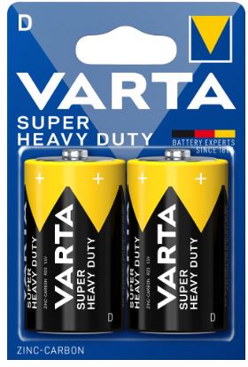 Blister 2 Pilhas D / R20 1,5V - VARTA SUPERLIFE (2020)