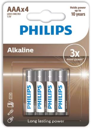 Pilha LR03 Micro Alcalina Bronze 1.5V - PHILIPS