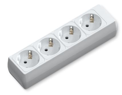 Tomada Quadrupla c/ Terra s/ Fio