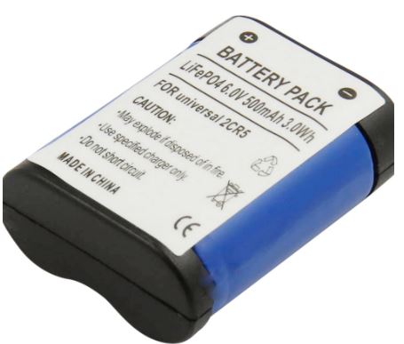 Bateria Universal 2CR5, LiFePO4 6,0V (500mAh)