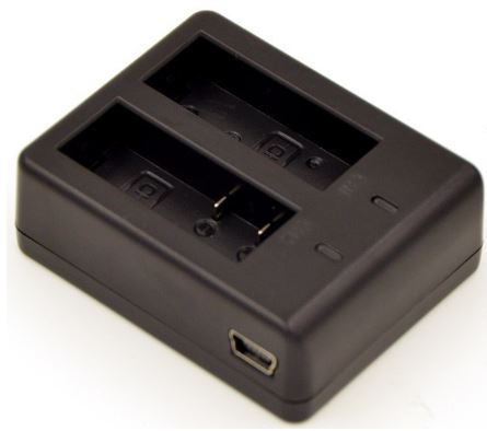 Carregador Duplo de Baterias p/ Camaras Desportos Radicais SJ4000/SJ5000/GitUp/GitUp2/GitUp2P