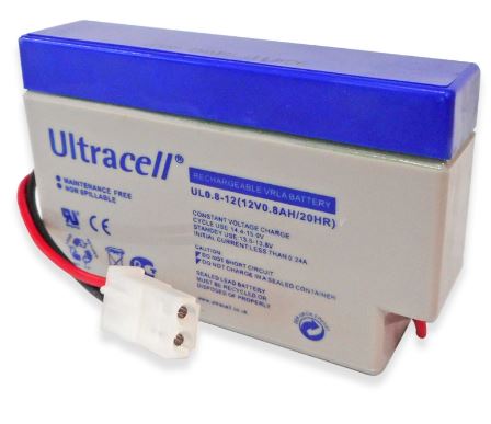 Bateria Chumbo 12V 0,8Ah (96 x 25 x 62 mm) - Ultracell